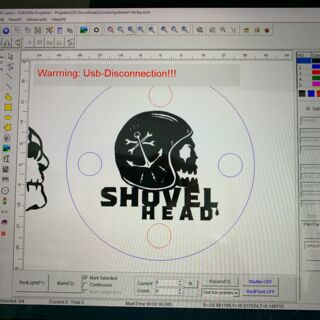 Ansicht Laser Software Motiv Illustration "Shovel Head" by Oliver Henn für Zündungsdeckel passend für Harley Davidson | © PiP Laser Technik & Systeme