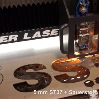 5 mm Stahl ST37 mit Sauerstoff Laserschneiden | © PiP Laser Technik & Systeme